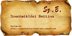 Szentmiklósi Bettina névjegykártya