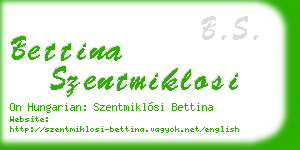 bettina szentmiklosi business card