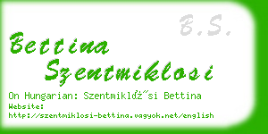 bettina szentmiklosi business card